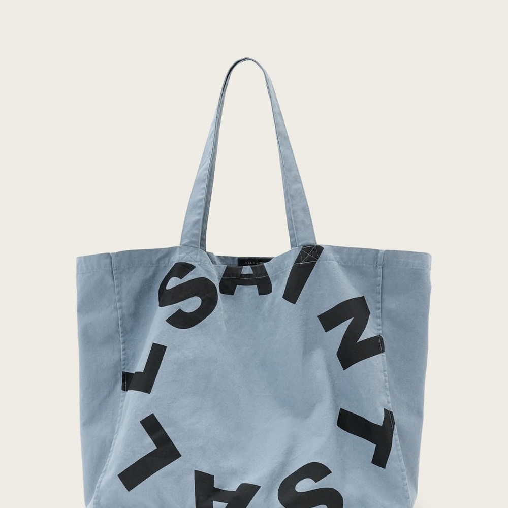 All Saints Blue Canvas Tote Bag